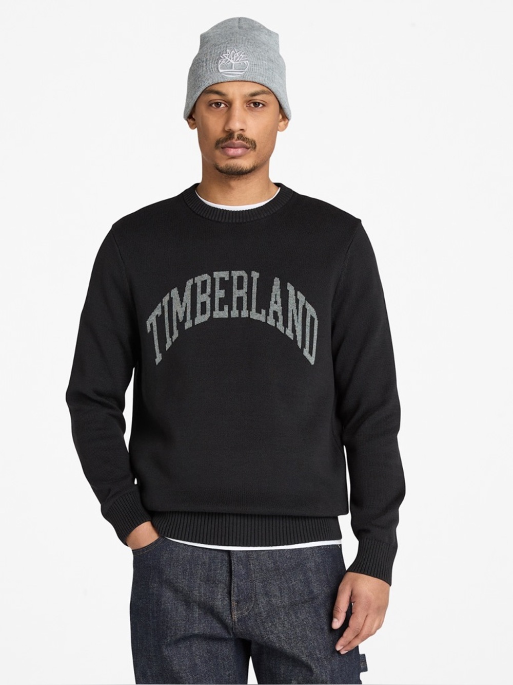 Timberland Men’s 3XL Black Logo Crewneck Sweater Pullover